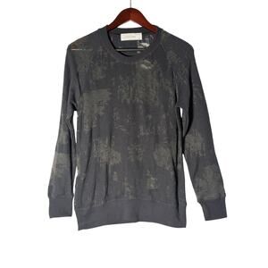 IRO Jeans Nona Sweatshirt Womens Medium Black Distressed Pullover Crewneck LS